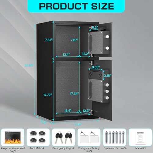 2.6 Cub Fireproof Drop Safe with Digital Touch Screen Keypad F597