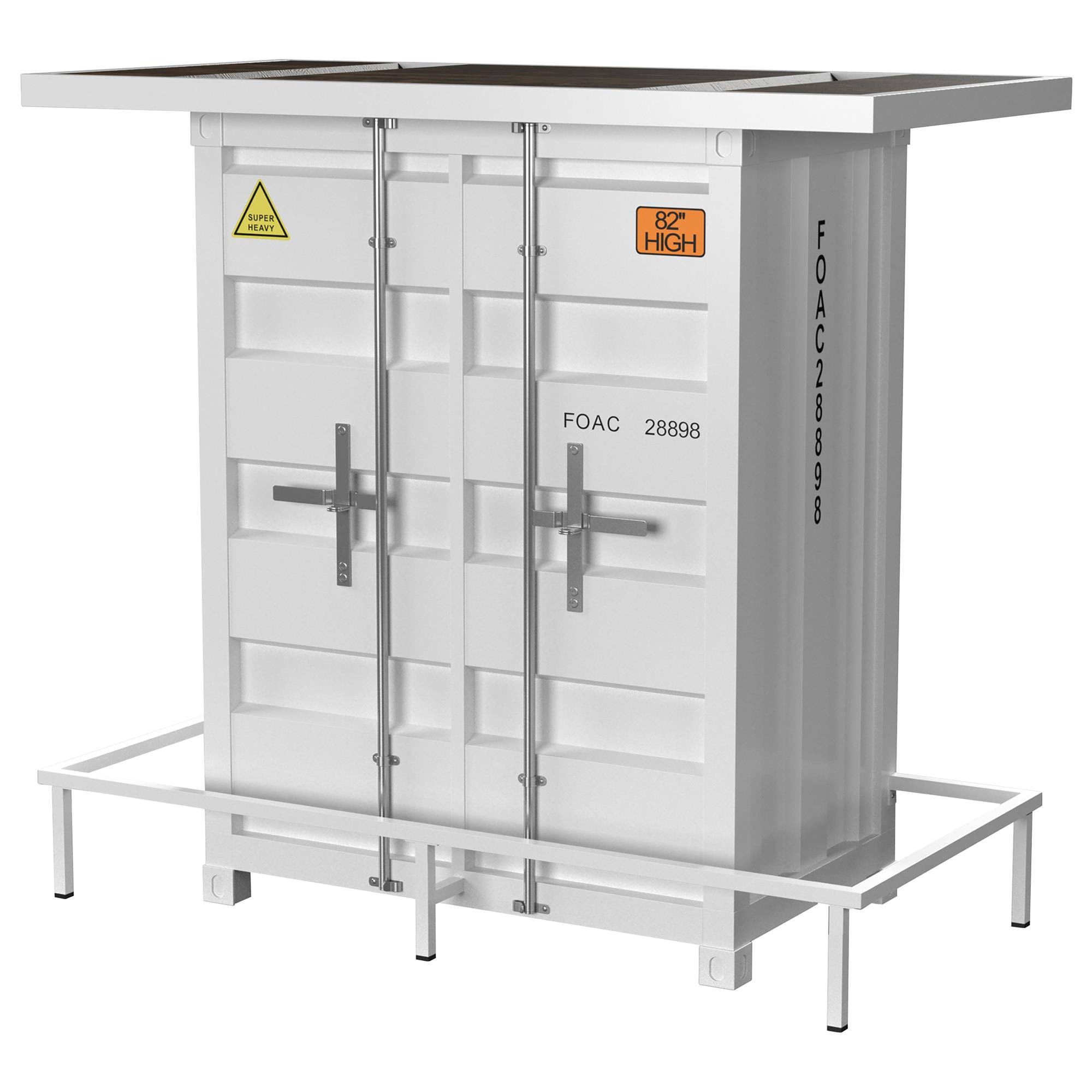 White 2-Shelf Bar Table F155