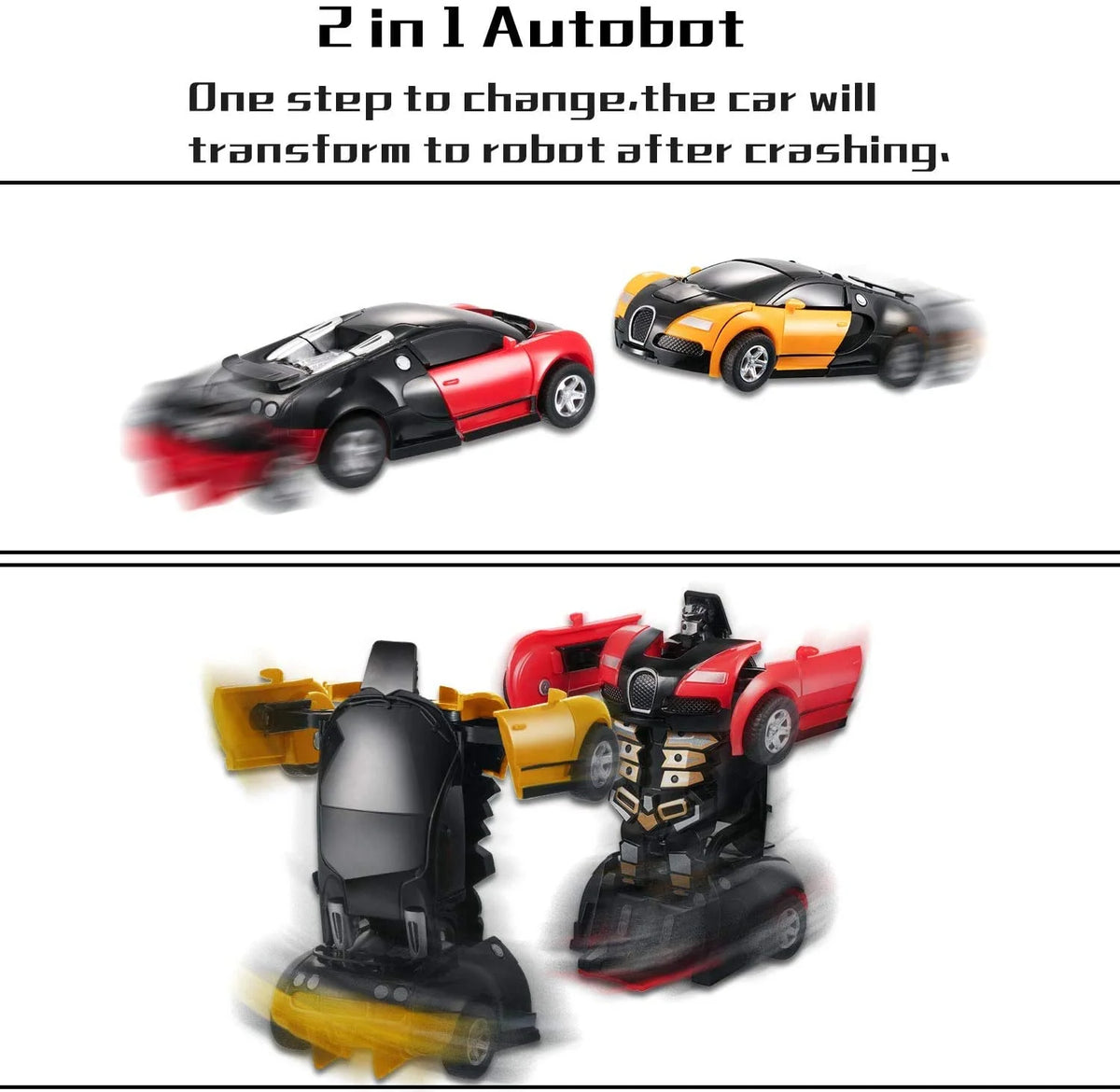 3 Pack 2 in 1 Deformation Robot Car Toy J126135