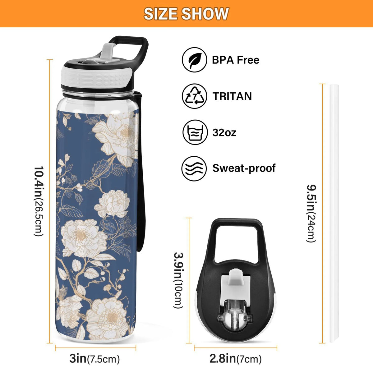 32oz Tritan Water Bottle with Straw X96610