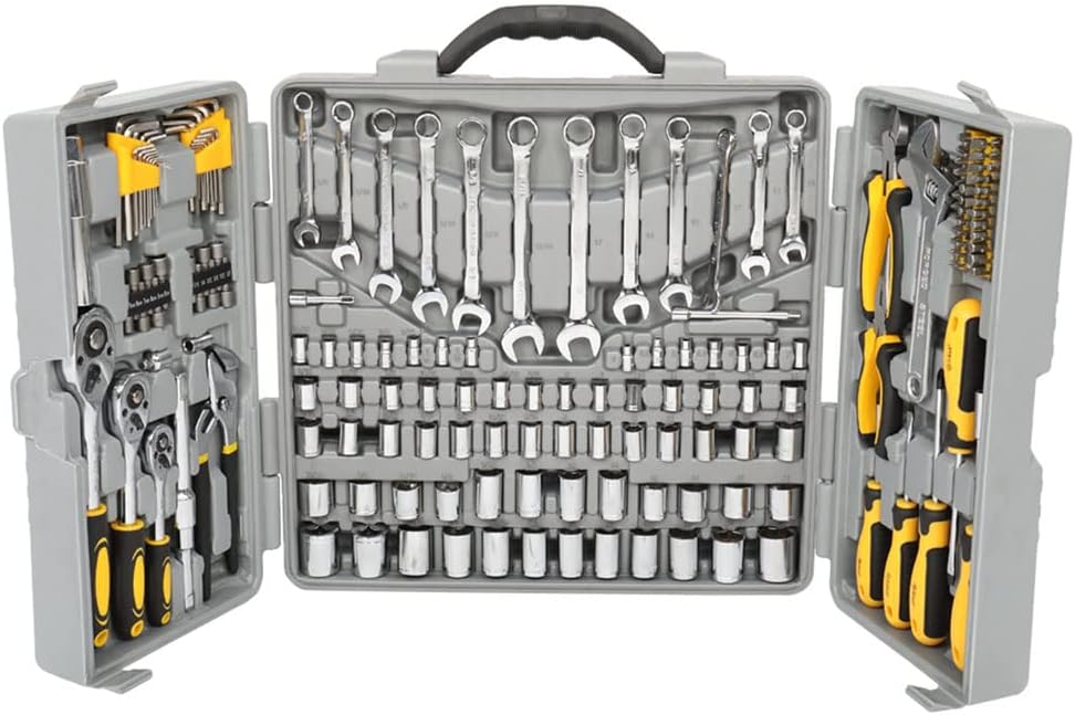205 Piece General Household Hand Tool Kit with Plastic Toolbox Storage Case W879
