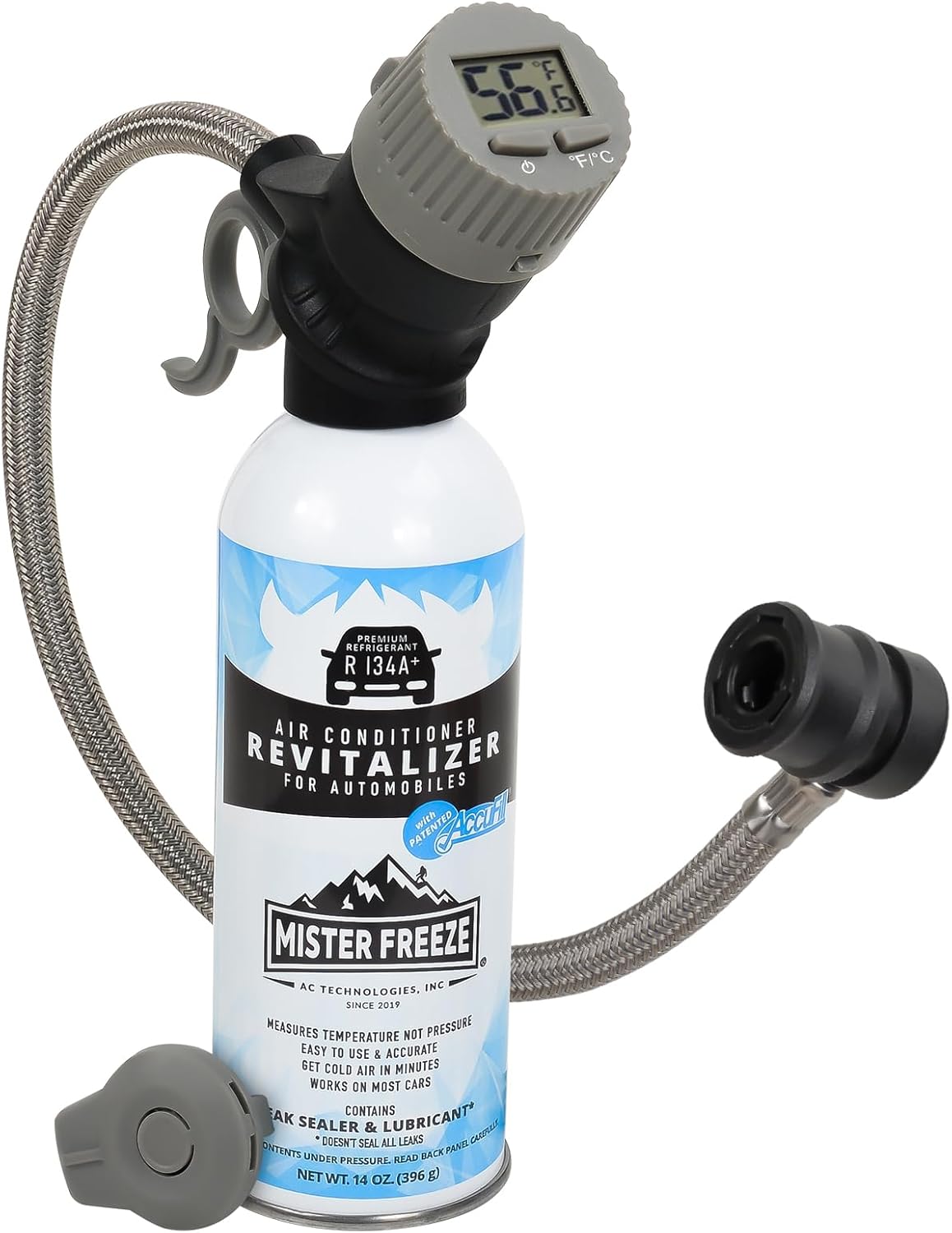 14 Oz R134a Refrigerant Recharge Kit with Wireless Digital Temperature Sensor N38894