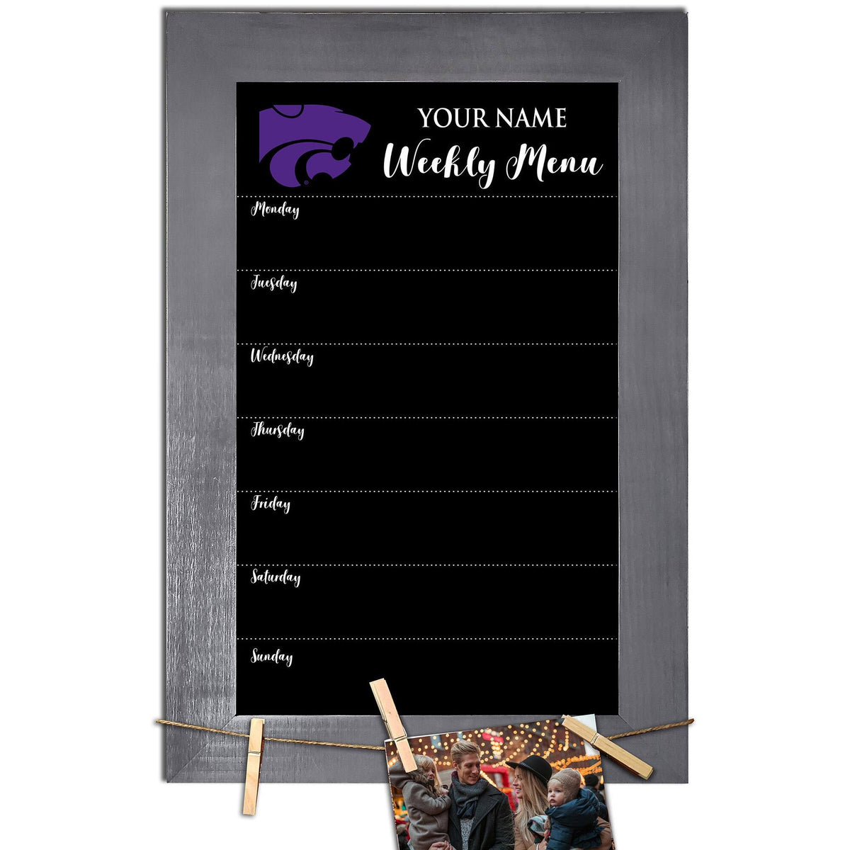 11x22 x 19x22 Personalized Team Weekly Chalkboard with Frame C2882