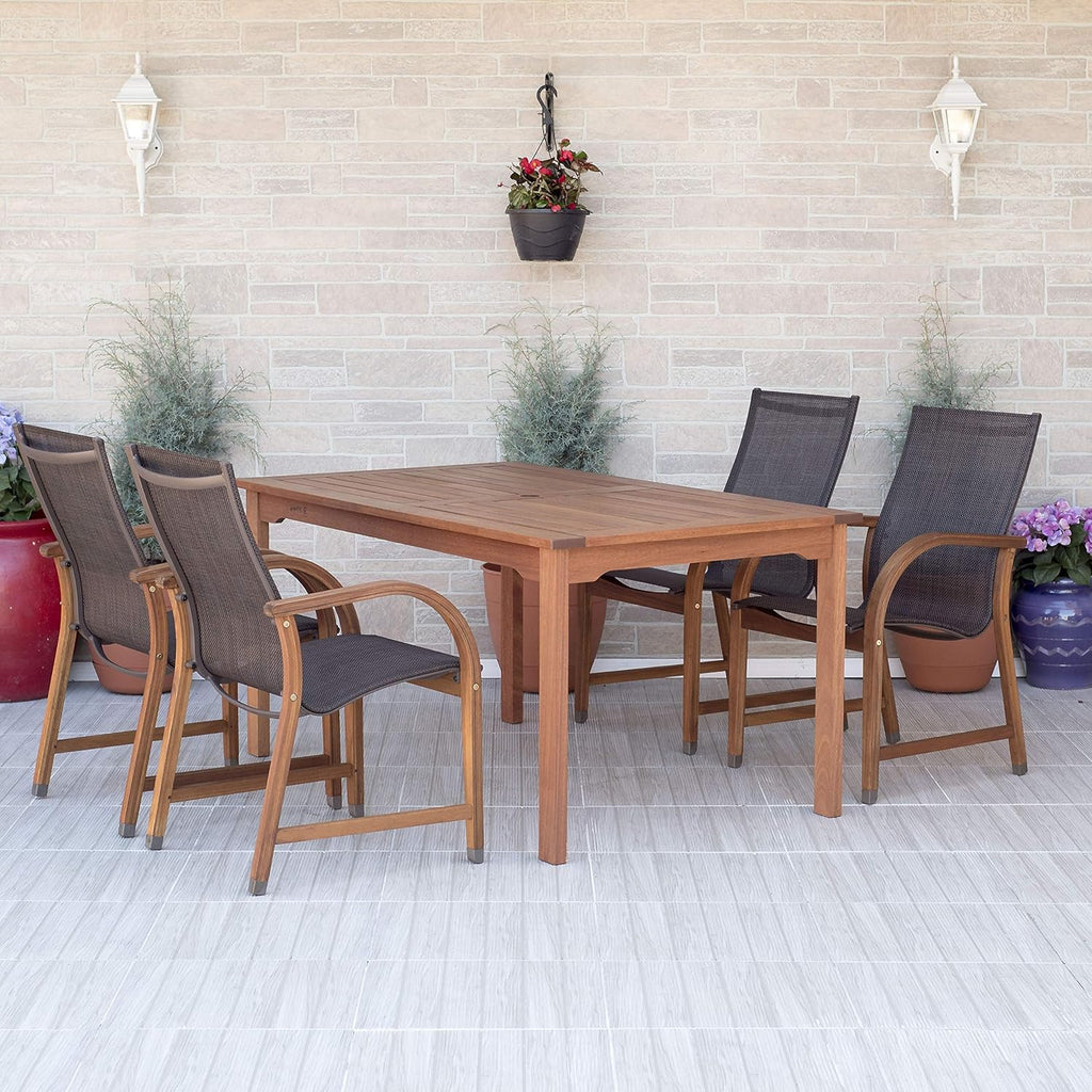 5-Piece Eucalyptus Round Dining Set A326739