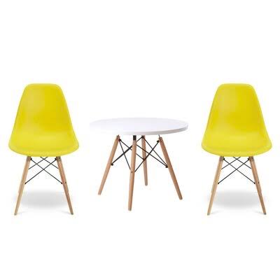 3 Piece Kids Table and Chair Set Yellow L454