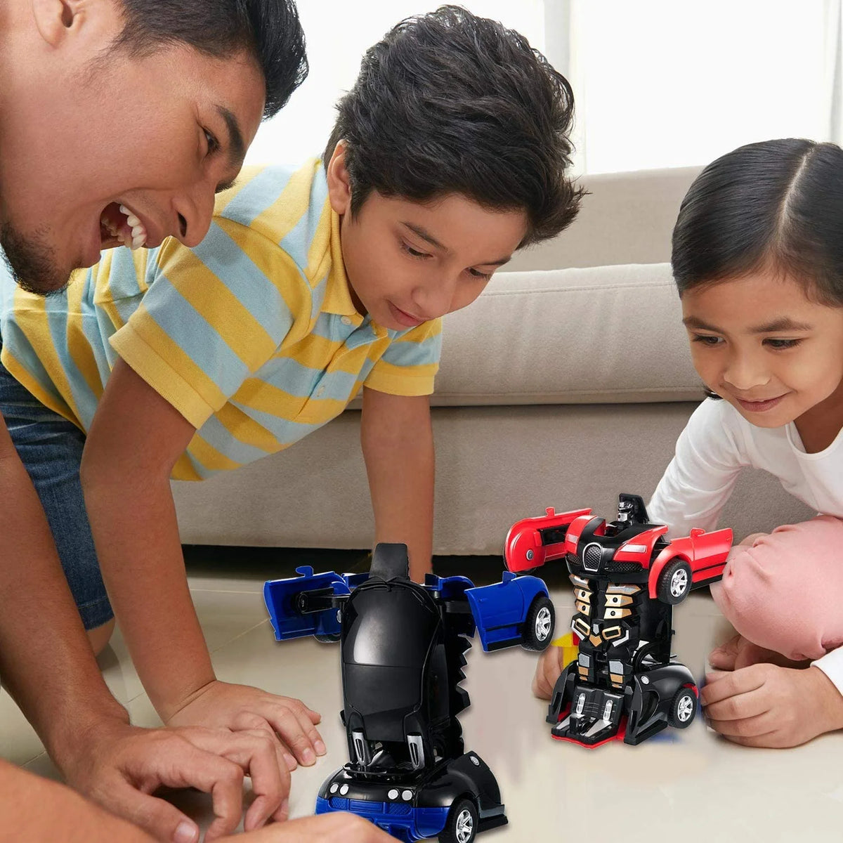 3 Pack 2 in 1 Deformation Robot Car Toy J126135