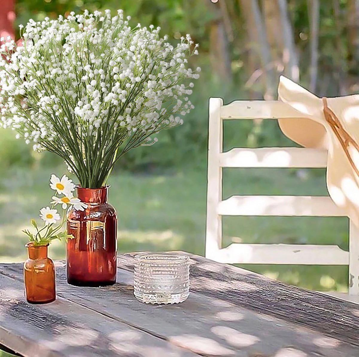 10 Pcs Artificial White Baby's Breath 23.6" B993