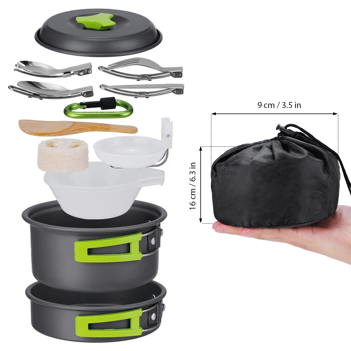 15 Pc Non Stick Camping Cookware Set F518160