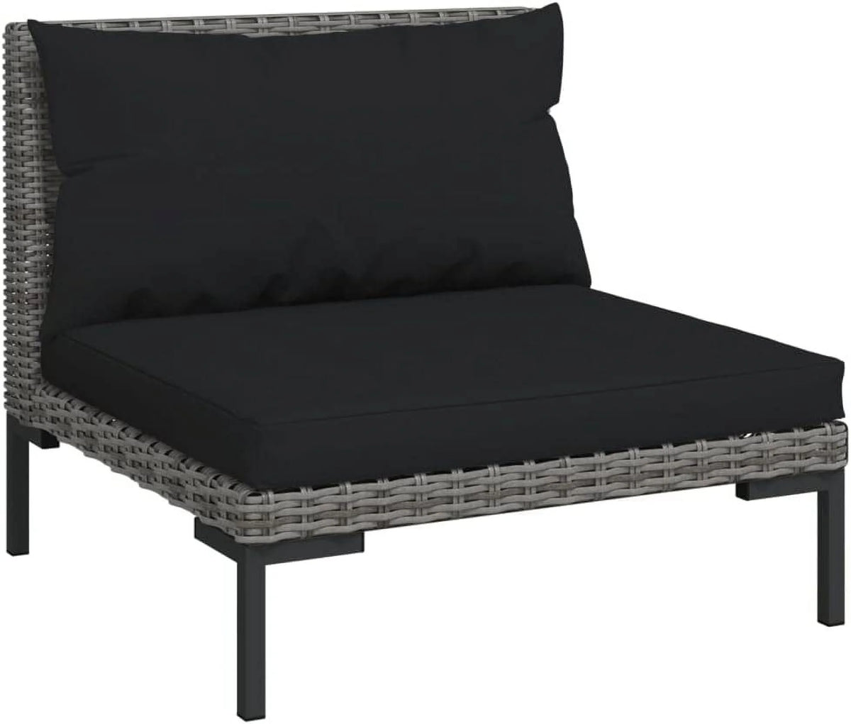 13 Piece Patio Lounge Set with Cushions Poly Rattan Dark Gray K691898