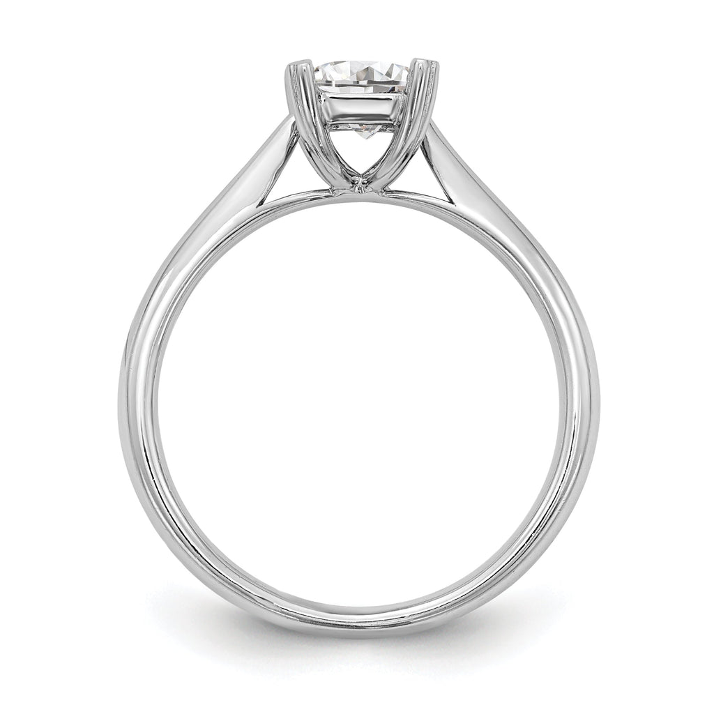 0.50ct CZ Solid 14k White Gold Emerald Solitaire Engagement Ring M52312