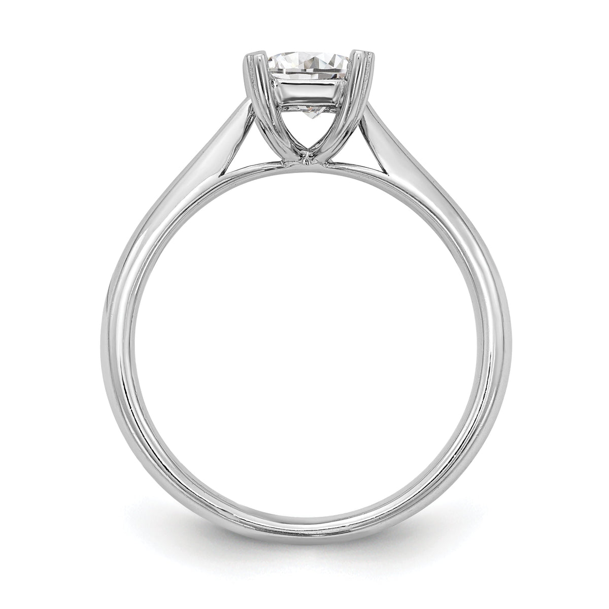 0.50ct CZ Solid 14k White Gold Emerald Solitaire Engagement Ring M52312