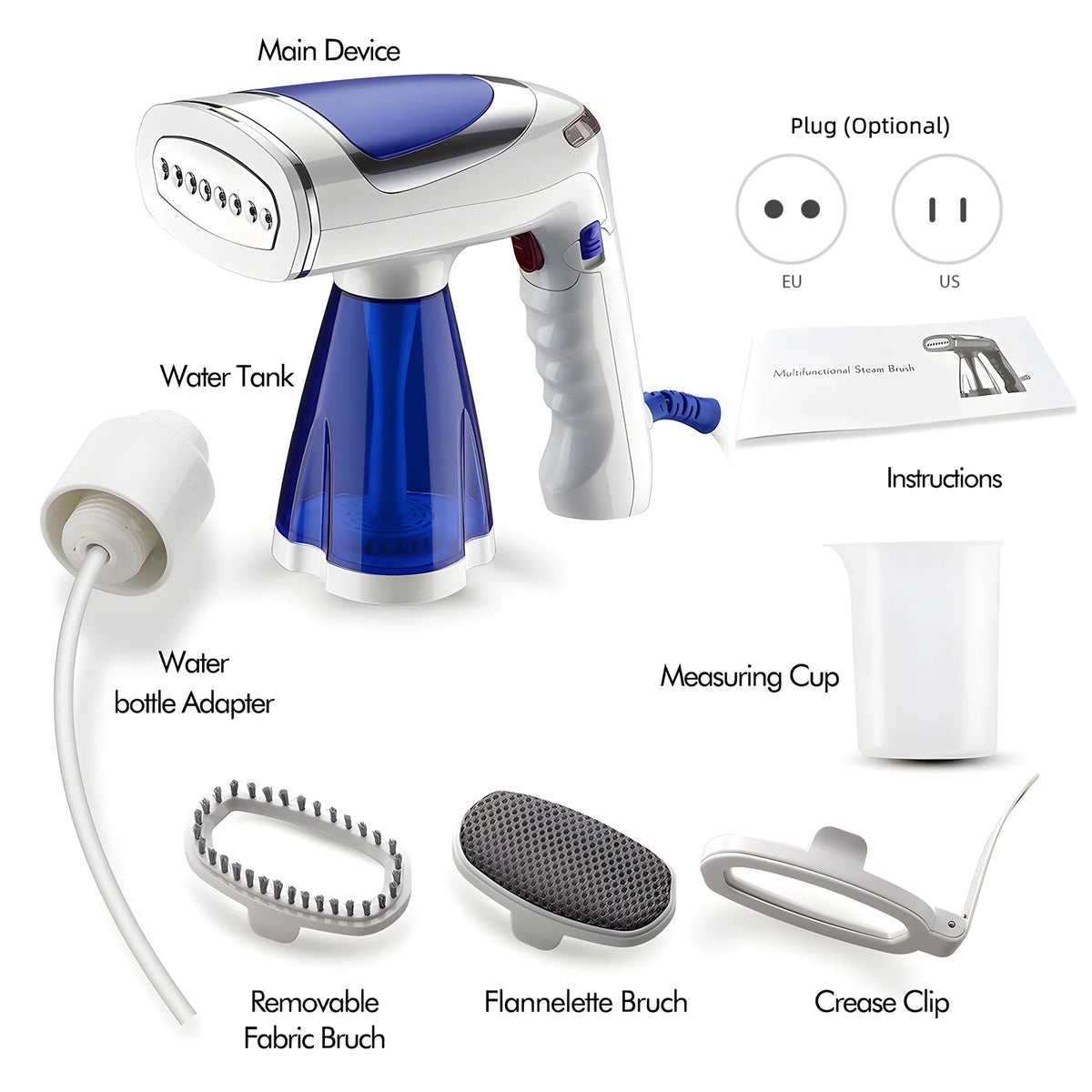 1600W 8.5oz Portable Handheld Fabric Steamer O16723