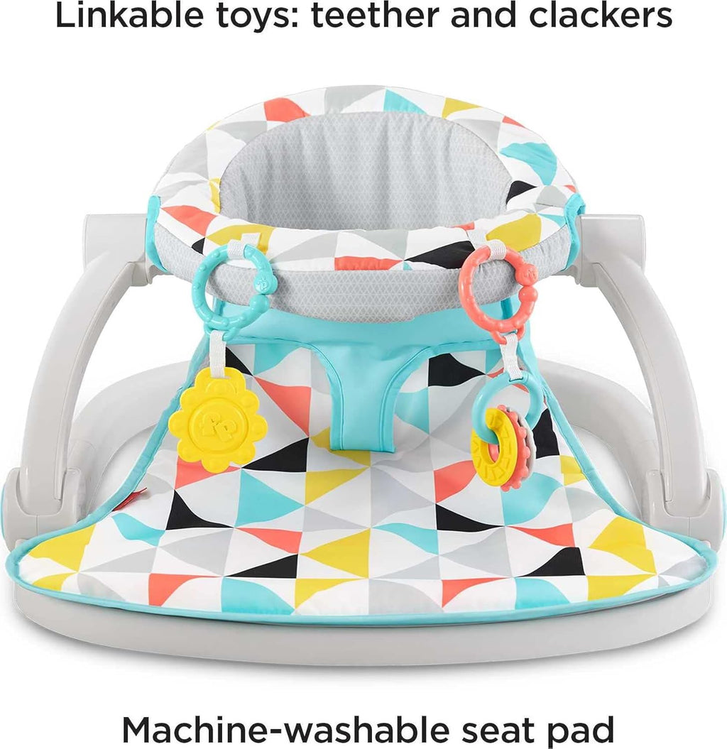 Portable Baby Floor Seat with Developmental Toys & Machine Washable Seat Pad W9653