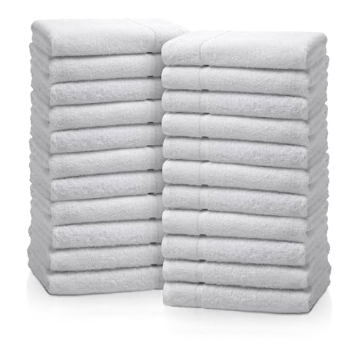 24 Pcs 100% Cotton White Hand Towels 16x27 Inches Q7529