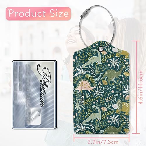 2 Pack Green Leather Luggage Tags with Privacy Flap J546344