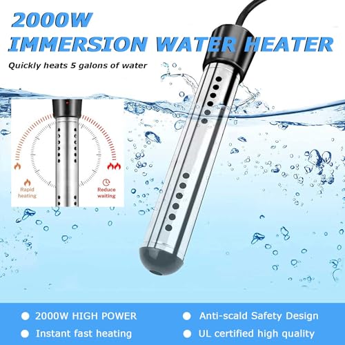 2000W Portable Electric Water Heater with Digital Thermometer F31592