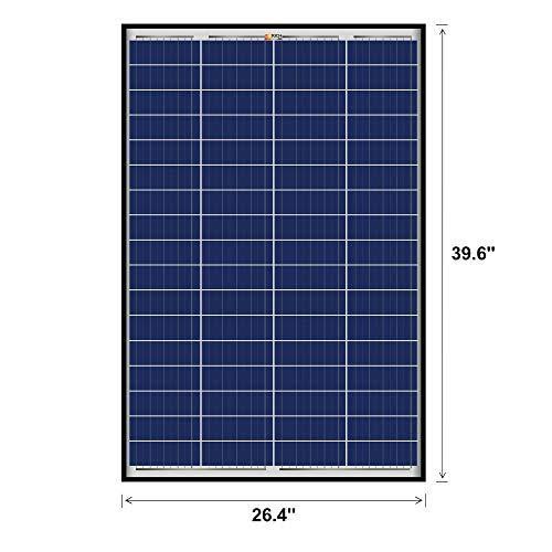 2 Pieces 100 Watt 12 Volt Polycrystalline Solar Panel Black Frame O389159