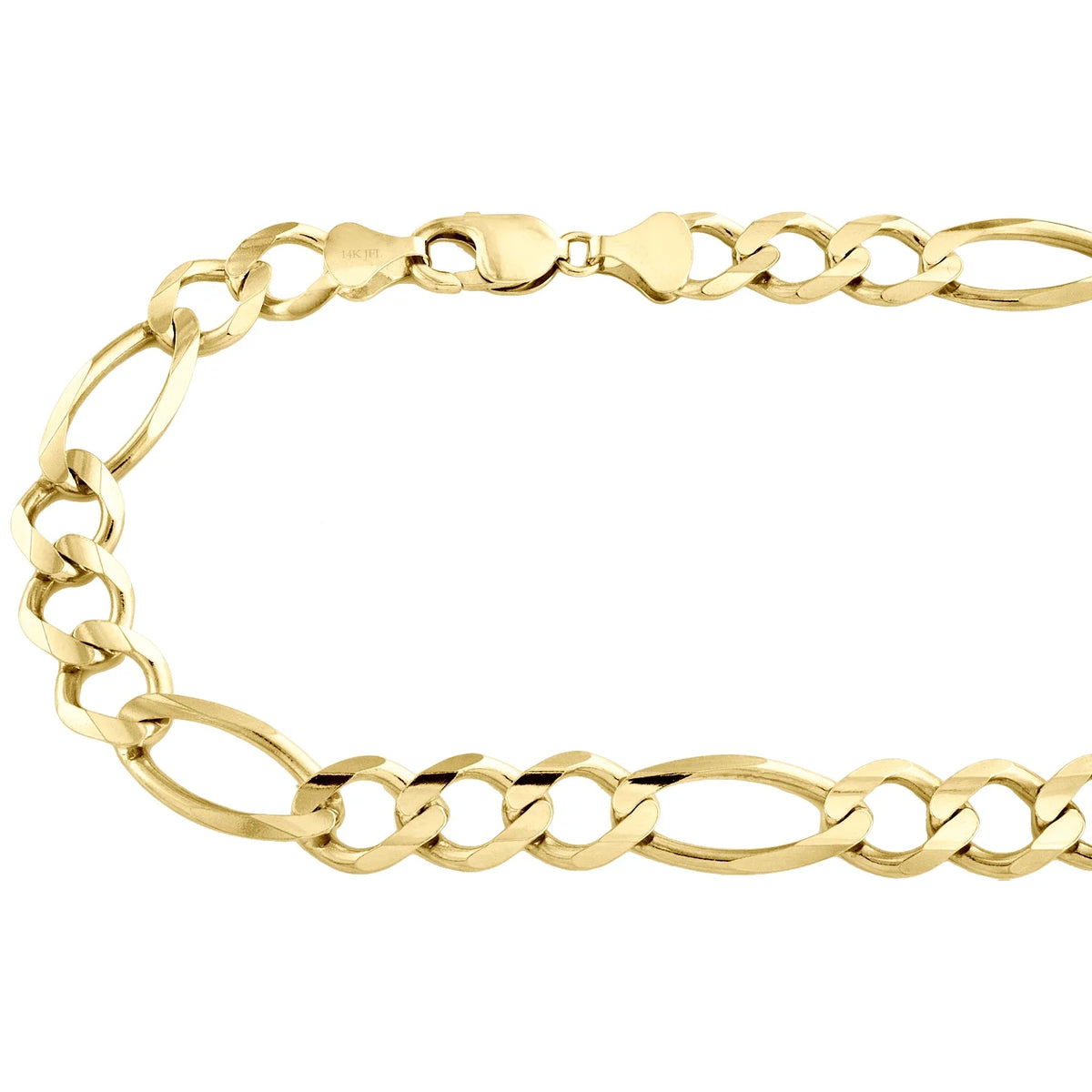 14K Yellow Gold 12mm Solid Figaro Link Chain Necklace 20 Inch J4856