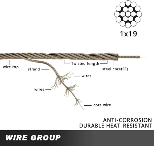 1000FT 1/8 T316 Stainless Steel Cable Rope S802142