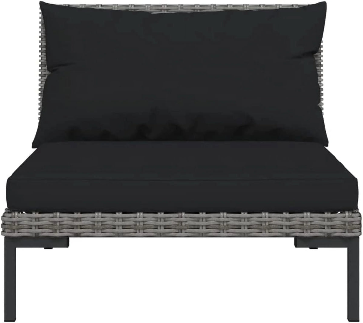 13 Piece Patio Lounge Set with Cushions Poly Rattan Dark Gray K691898