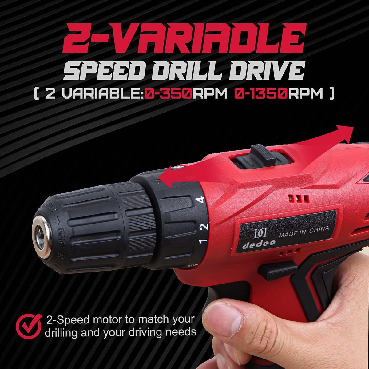 16.8V Cordless Hammer Drill Tool Kit with 2PCS Battery and Charger M683417