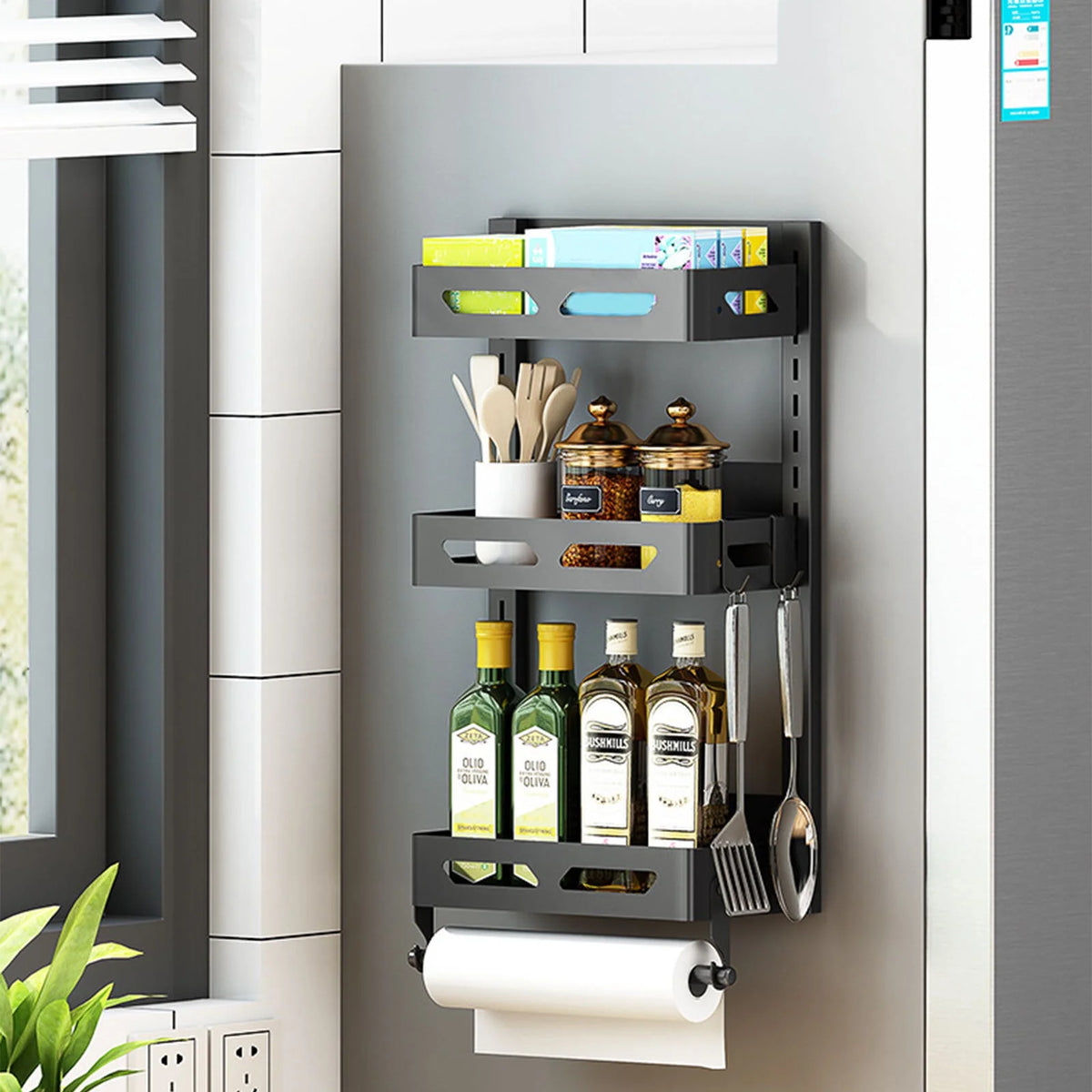3 Tier Refrigerator Storage Rack with Hook D839