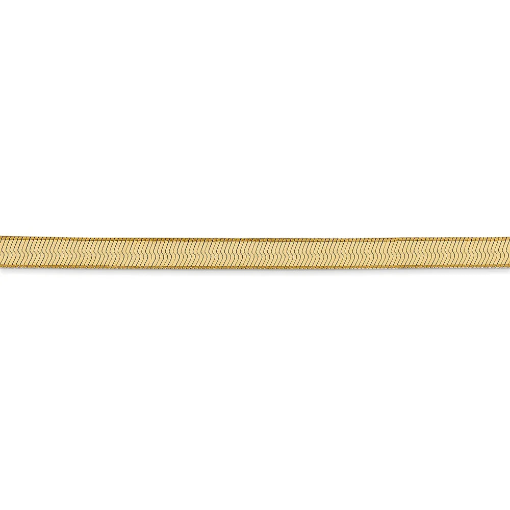 14kt Yellow Gold 4mm Herringbone Chain 16 inch Lobster Clasp E2861