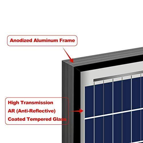 2 Pieces 100 Watt 12 Volt Polycrystalline Solar Panel Black Frame O389159