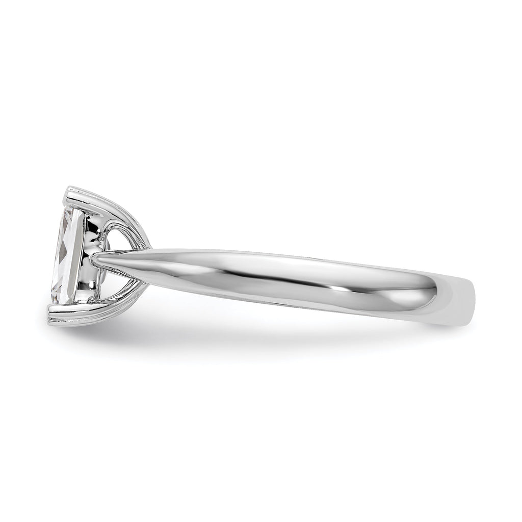 0.50ct CZ Solid 14k White Gold Emerald Solitaire Engagement Ring M52312