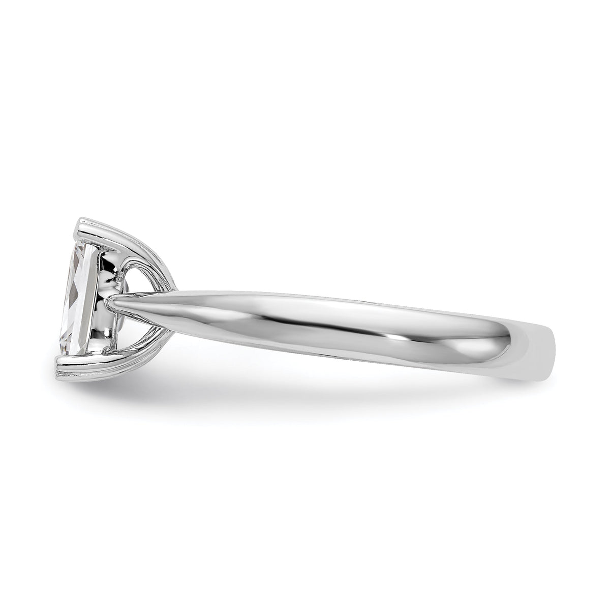 0.50ct CZ Solid 14k White Gold Emerald Solitaire Engagement Ring M52312
