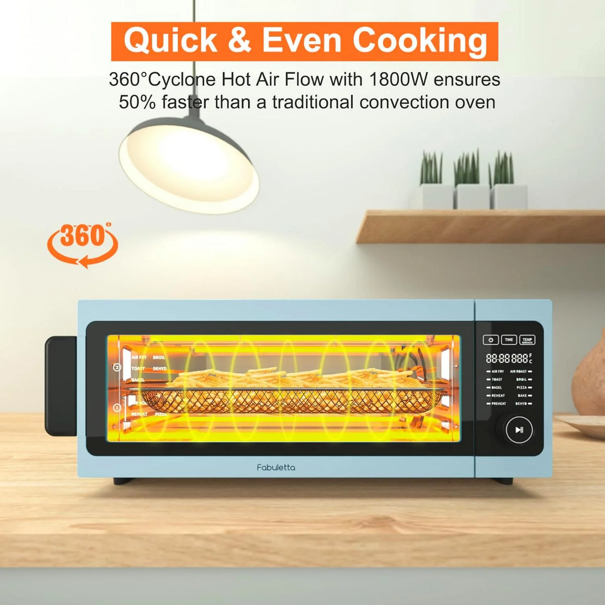 10-in-1 Countertop Convection Toaster Oven Air Fryer Combo, 1800W Q77975