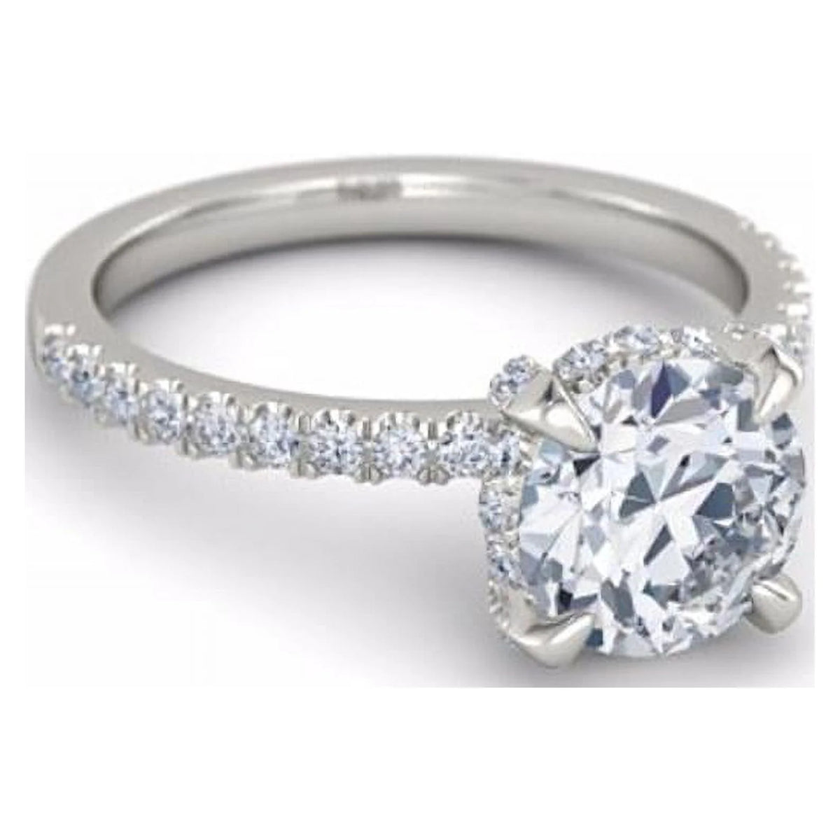 14K White Gold Moissanite Engagement Ring U446399