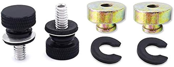 2 PCS Black Fender Rear Seat Bolts Screw and Nut Kit Y94788