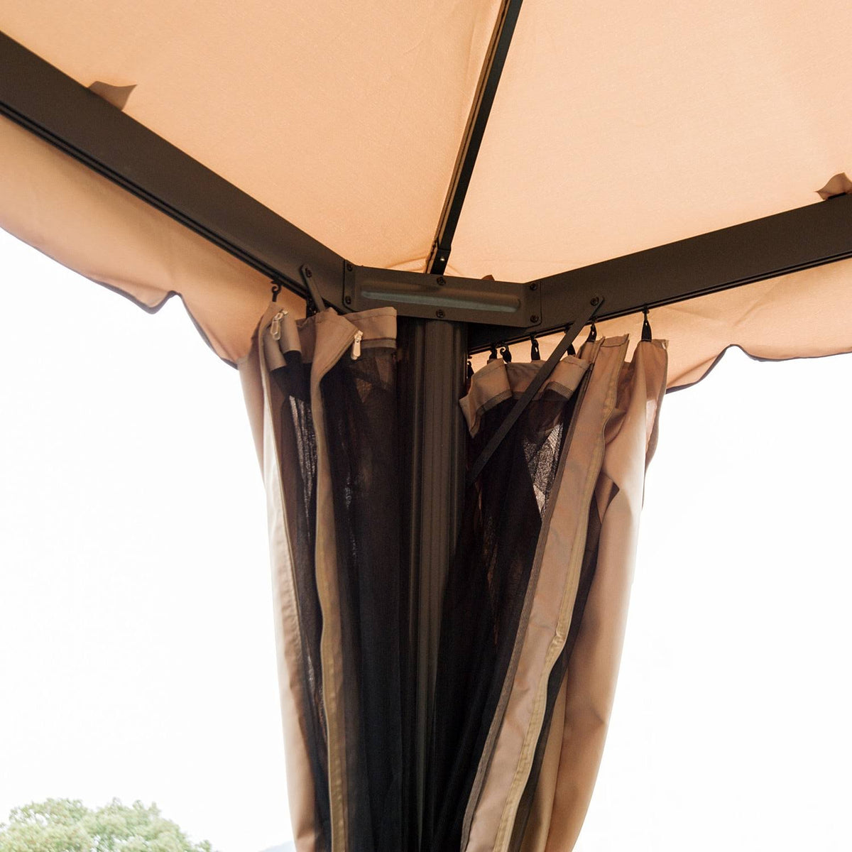 10'x10' Aluminum Outdoor Gazebo Canopy Tent with Mesh Sidewalls G41713
