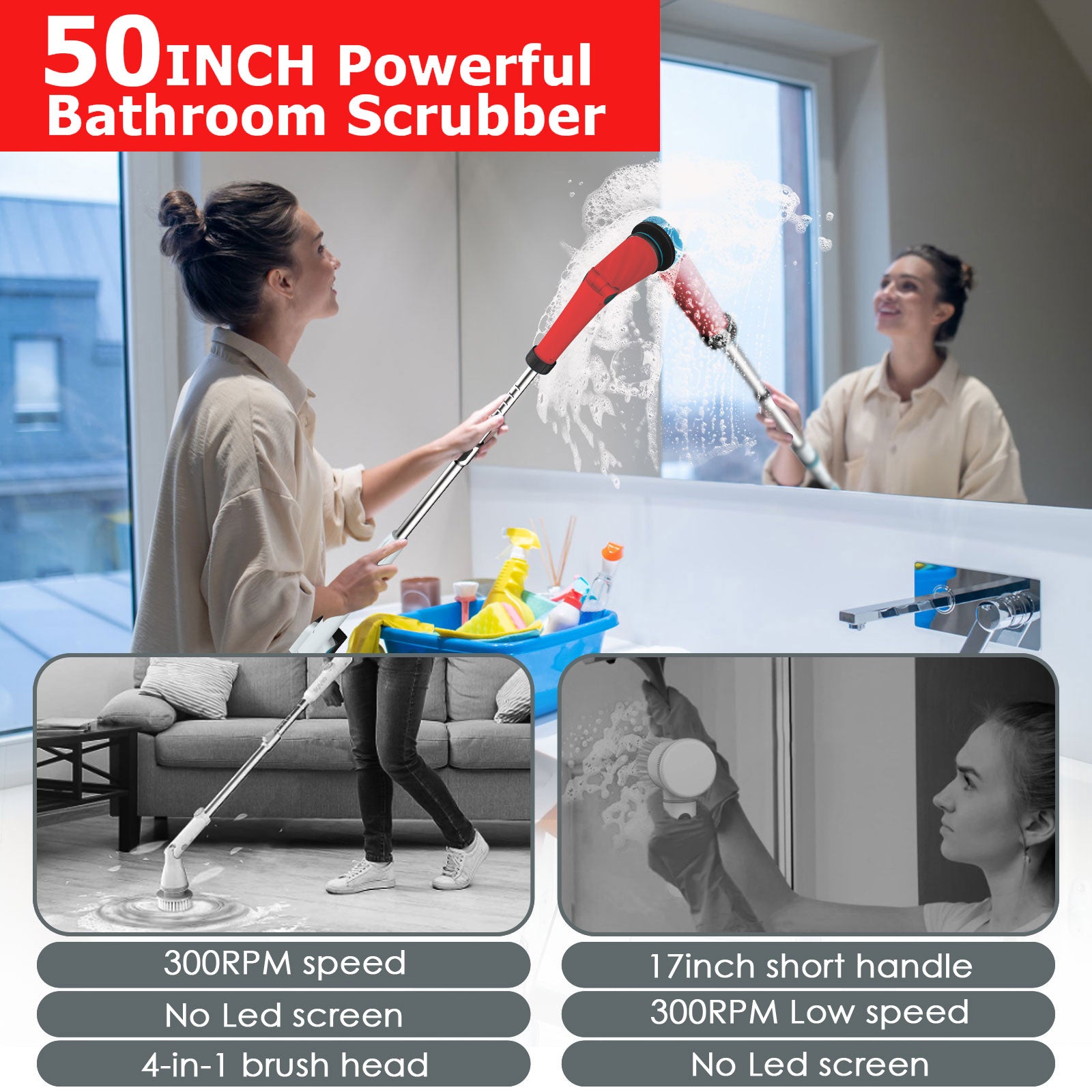Electric Spin Scrubber with 8 Brushes C60205