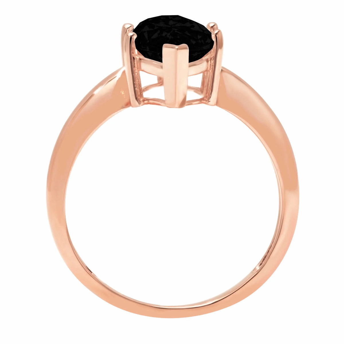 2.5ct Marquise Cut Black Onyx Solitaire Ring N896