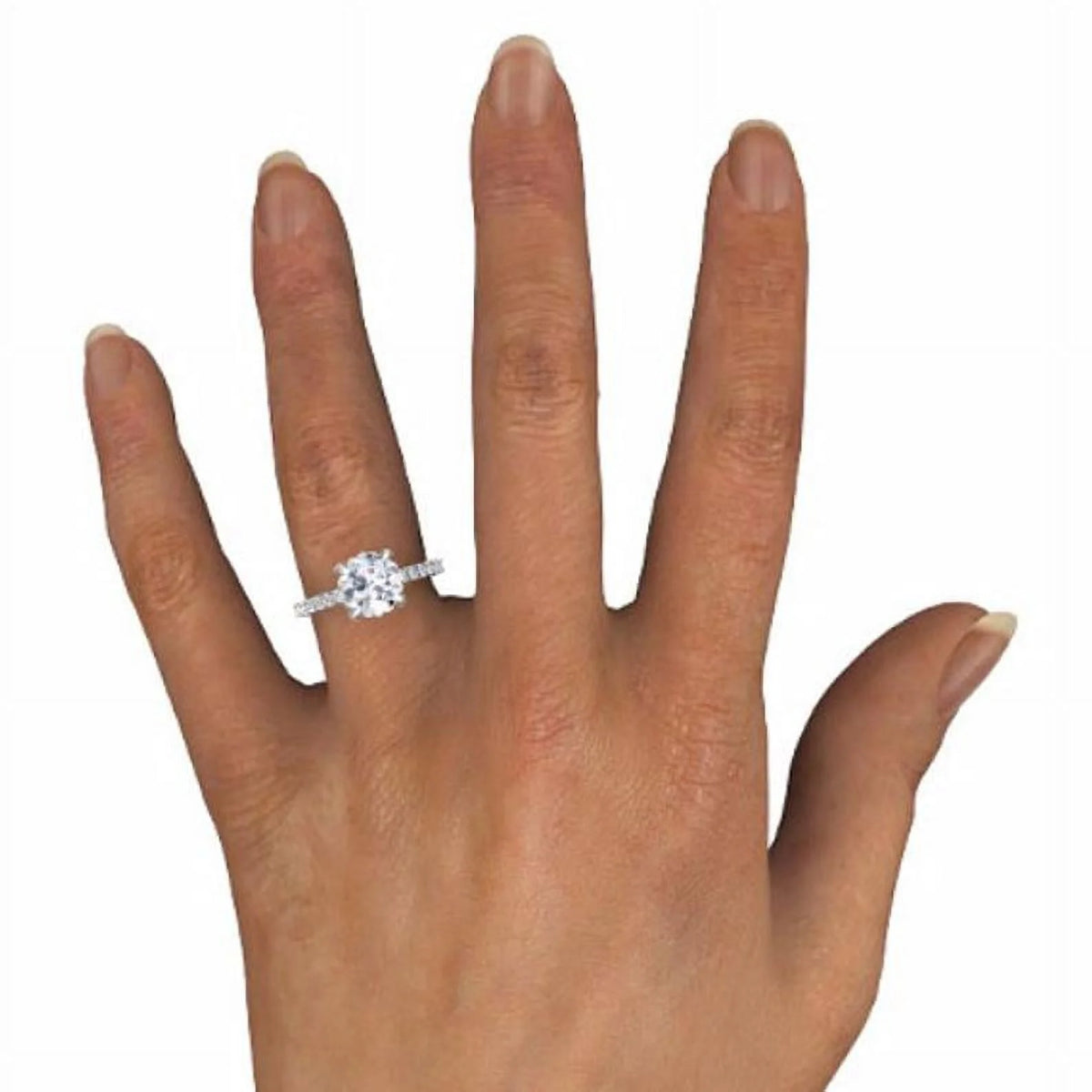 14K White Gold Moissanite Engagement Ring U446399