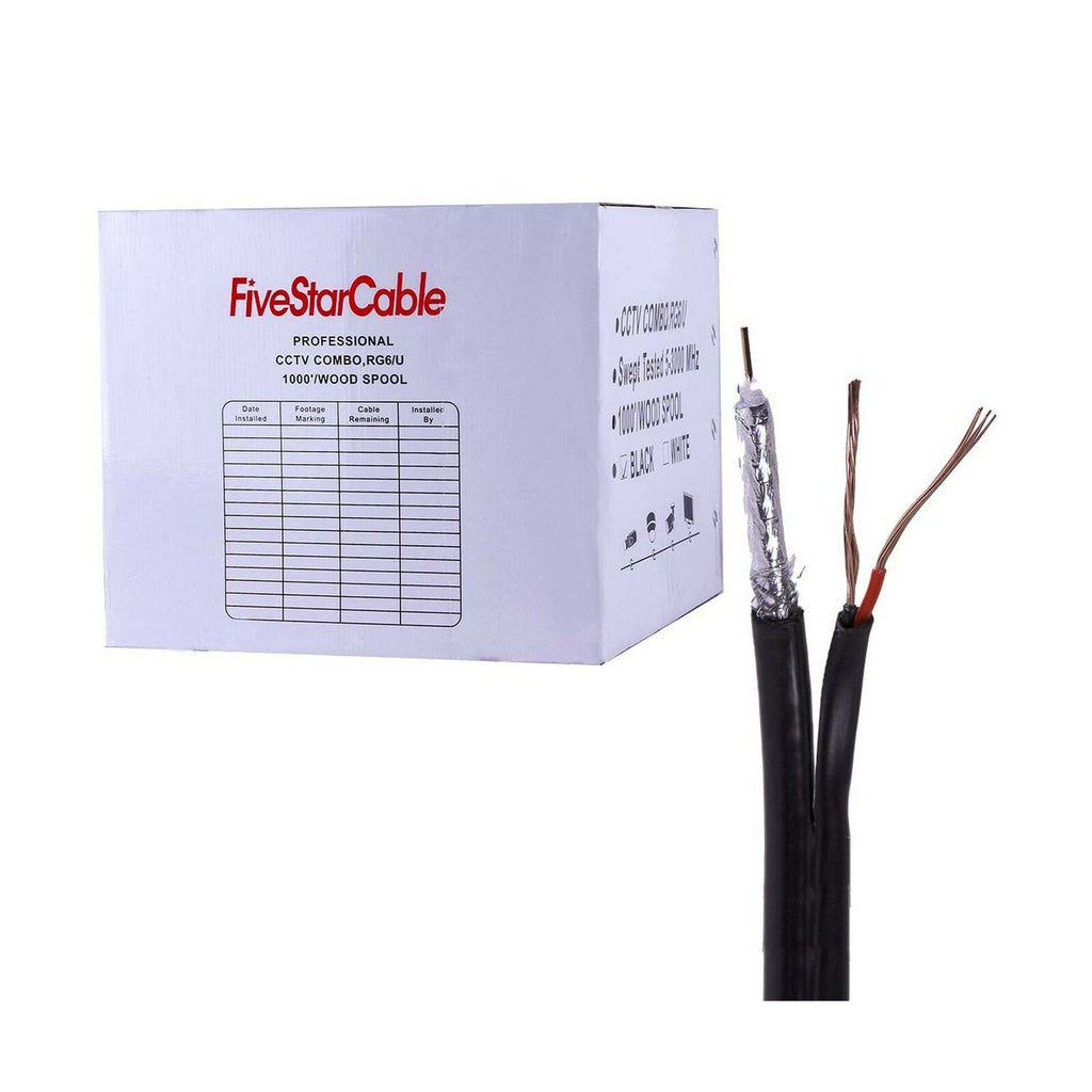1000 ft. RG6/U Coaxial CCTV Cable with 18AWG/2 Power F595