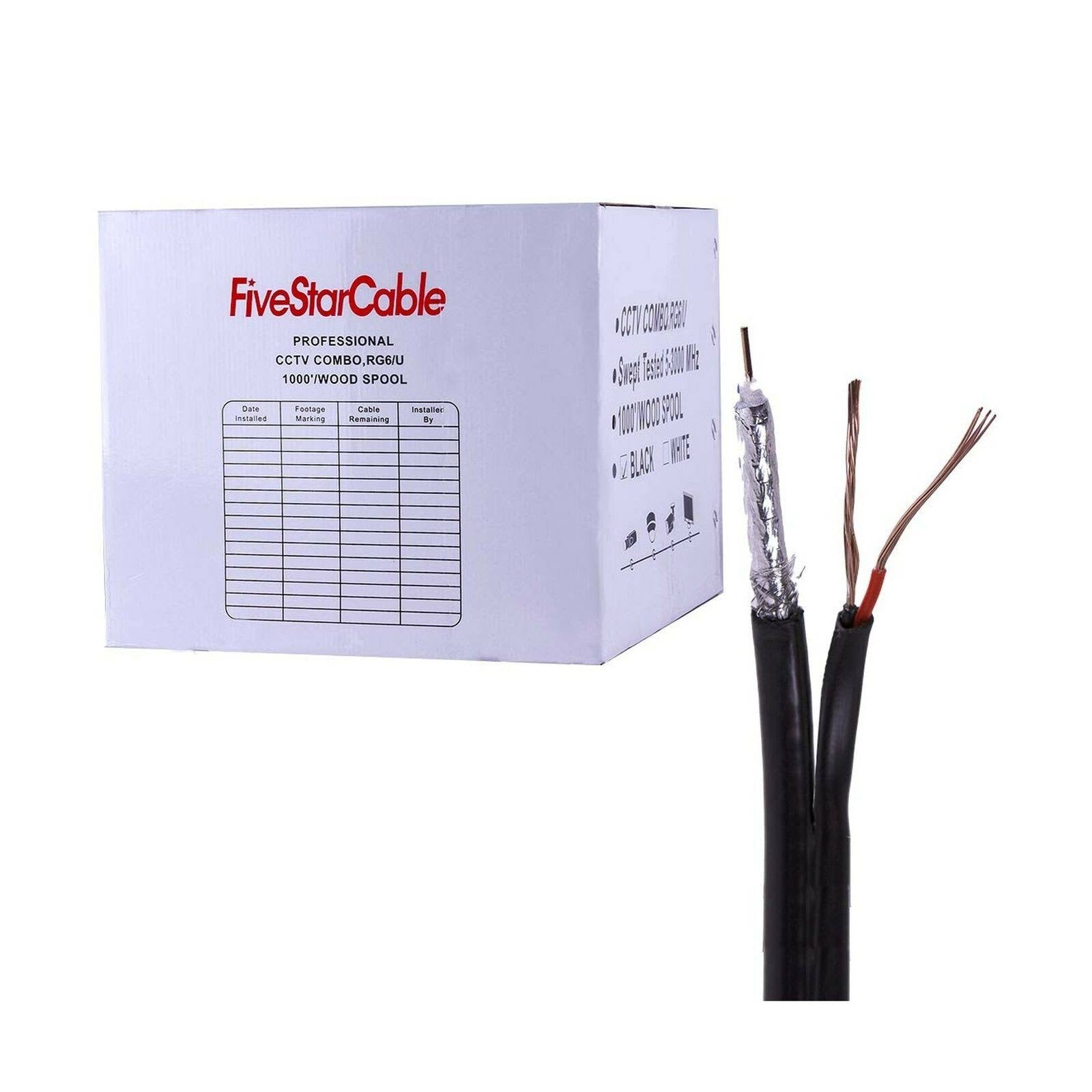 1000 ft. RG6/U Coaxial CCTV Cable with 18AWG/2 Power F595